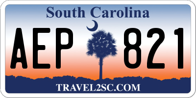 SC license plate AEP821