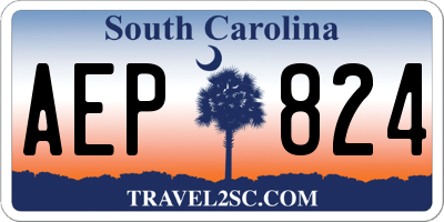 SC license plate AEP824