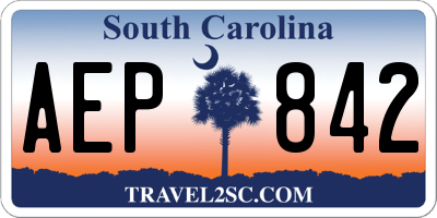 SC license plate AEP842