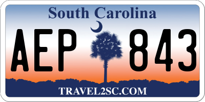 SC license plate AEP843