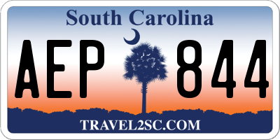 SC license plate AEP844