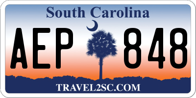 SC license plate AEP848