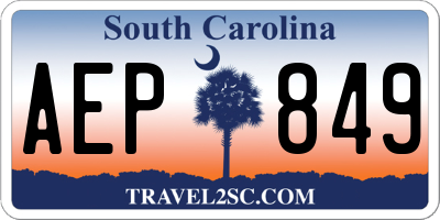 SC license plate AEP849
