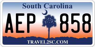 SC license plate AEP858