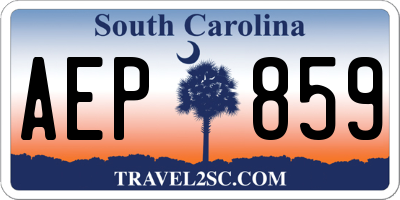 SC license plate AEP859