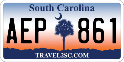 SC license plate AEP861