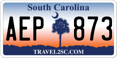 SC license plate AEP873