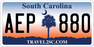 SC license plate AEP880