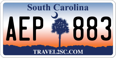 SC license plate AEP883