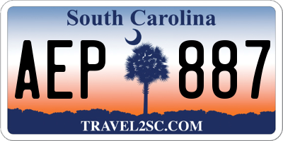 SC license plate AEP887