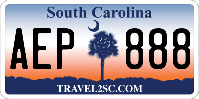 SC license plate AEP888