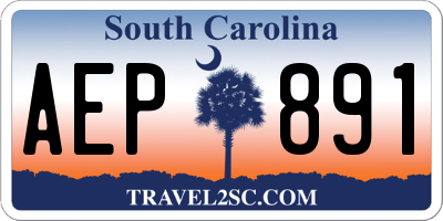 SC license plate AEP891