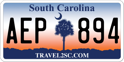 SC license plate AEP894