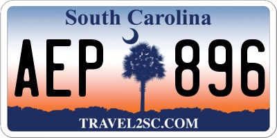SC license plate AEP896