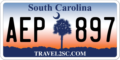 SC license plate AEP897