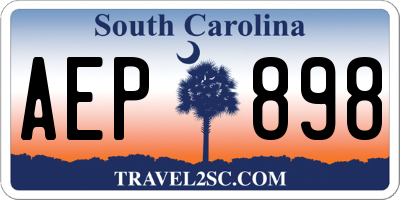 SC license plate AEP898
