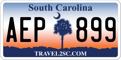 SC license plate AEP899