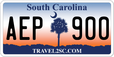 SC license plate AEP900