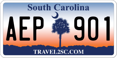 SC license plate AEP901