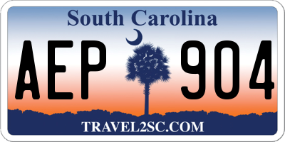 SC license plate AEP904