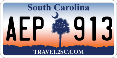 SC license plate AEP913