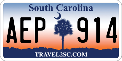 SC license plate AEP914