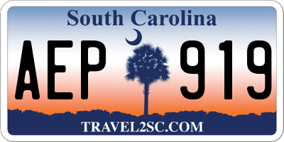 SC license plate AEP919