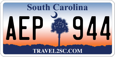 SC license plate AEP944