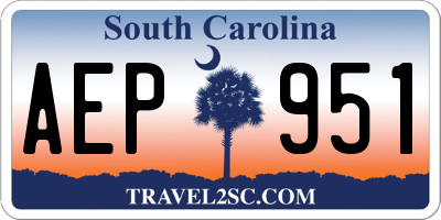 SC license plate AEP951