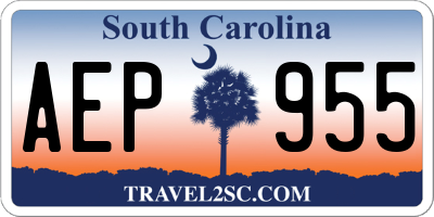 SC license plate AEP955