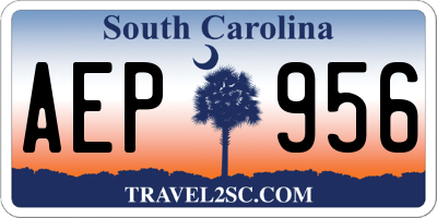 SC license plate AEP956