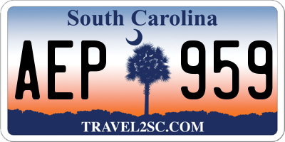 SC license plate AEP959