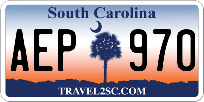 SC license plate AEP970