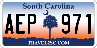 SC license plate AEP971
