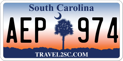 SC license plate AEP974
