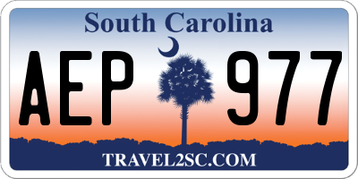 SC license plate AEP977