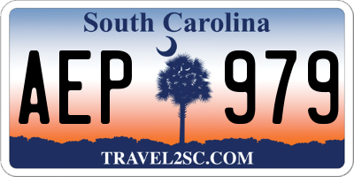 SC license plate AEP979