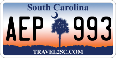 SC license plate AEP993