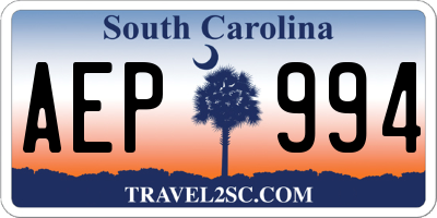 SC license plate AEP994
