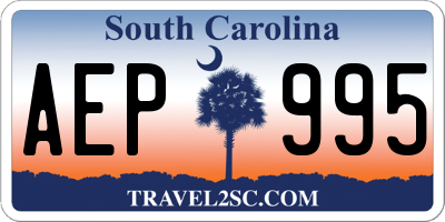 SC license plate AEP995
