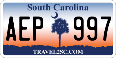 SC license plate AEP997