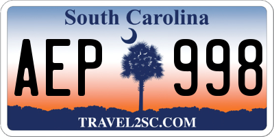 SC license plate AEP998