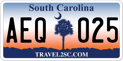 SC license plate AEQ025