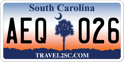 SC license plate AEQ026
