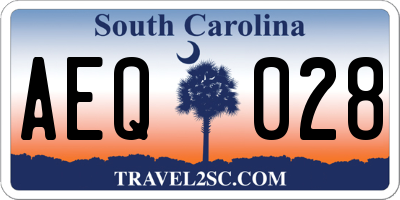 SC license plate AEQ028