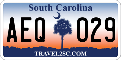 SC license plate AEQ029
