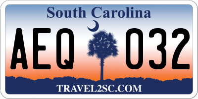 SC license plate AEQ032