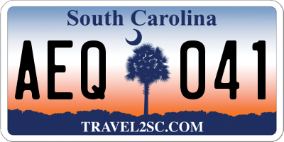 SC license plate AEQ041