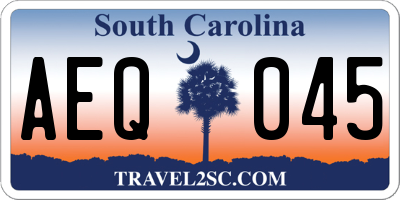 SC license plate AEQ045