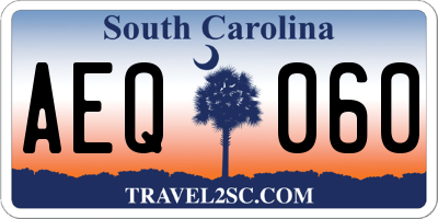 SC license plate AEQ060